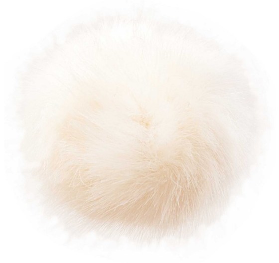 Kunstfellbommel 10cm, weiss.1
